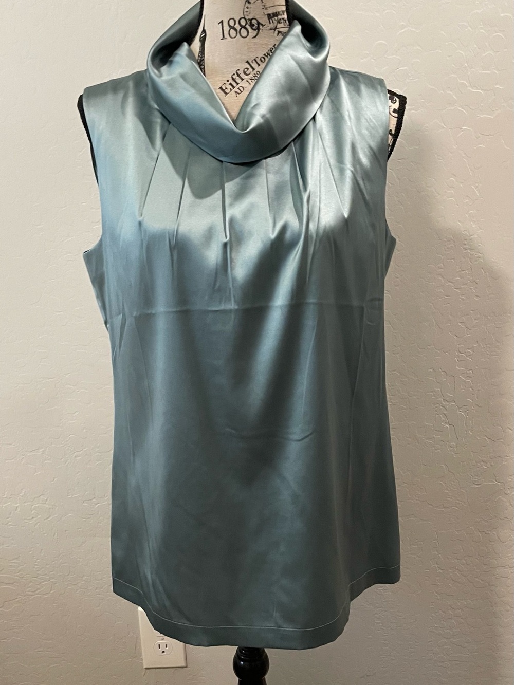 Ann Taylor Satin Cowl Neck Sleeveless Top